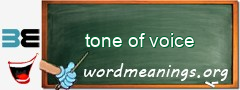 WordMeaning blackboard for tone of voice